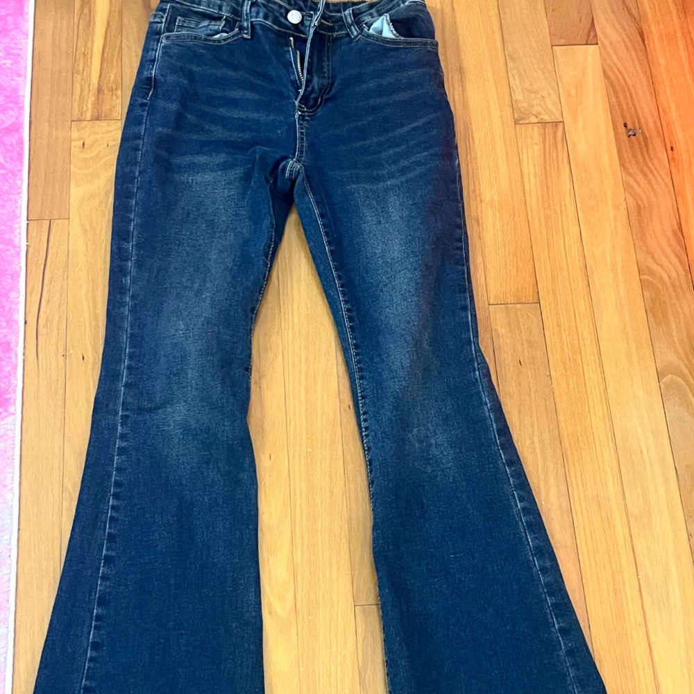 SHEIN Dark Blue Flare Jeans